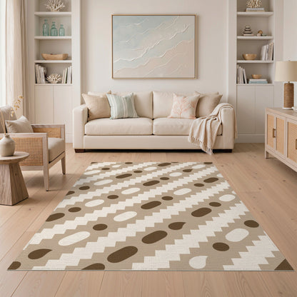 Brown Geometric Area Rug