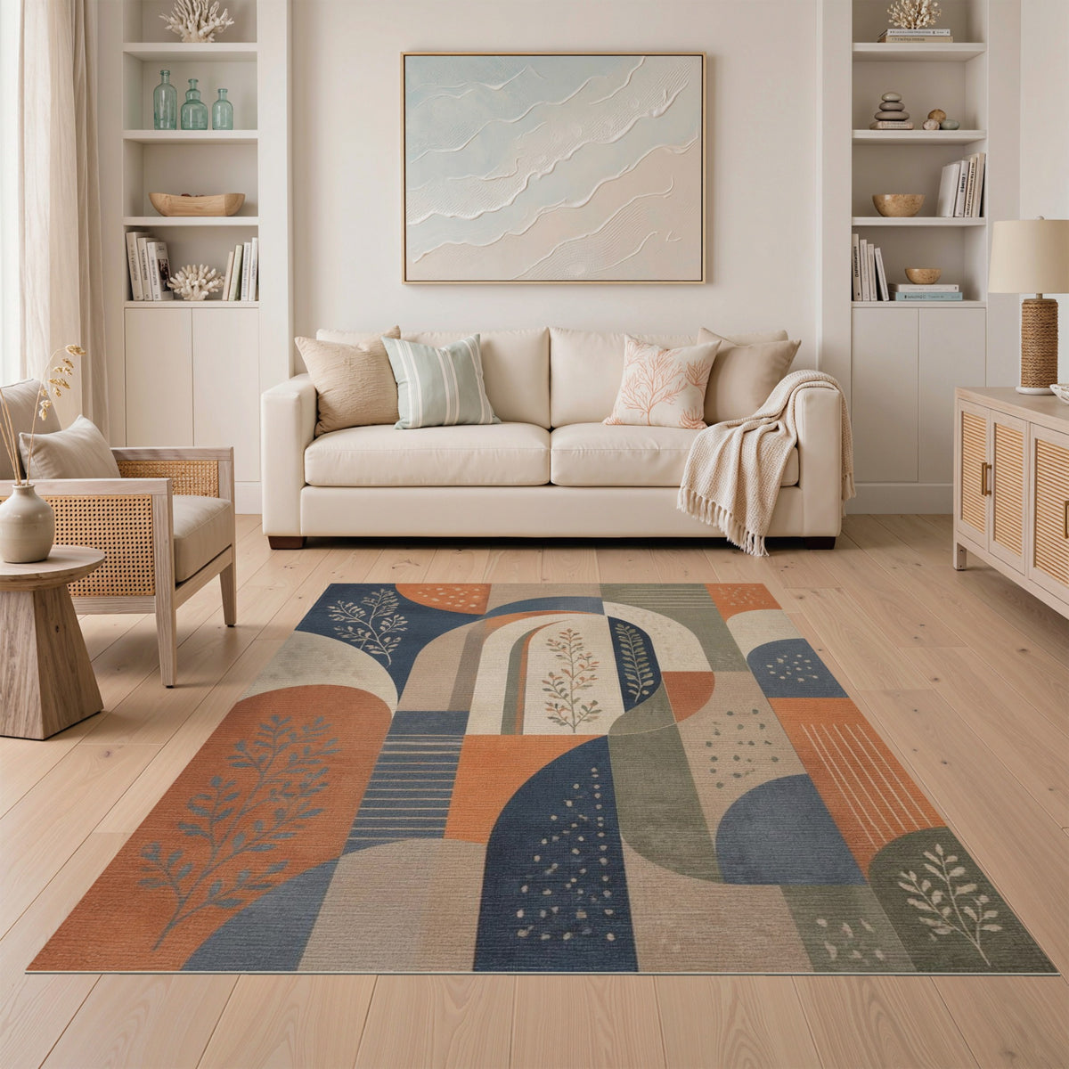 Multi-color and Patterns Abstract Geometric Arch Area Rug