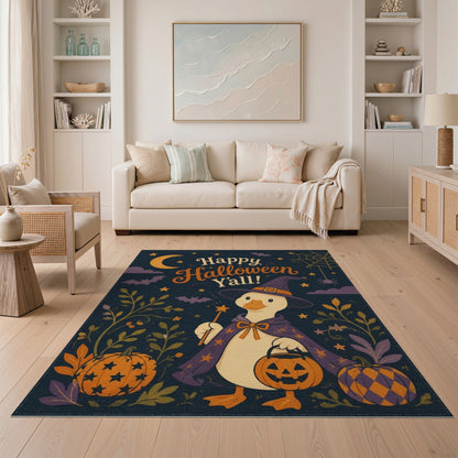 Happy Halloween Duck Witch Area Rug