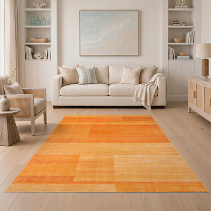 Geometric Modern Orange Gradient Geometric Area Rug