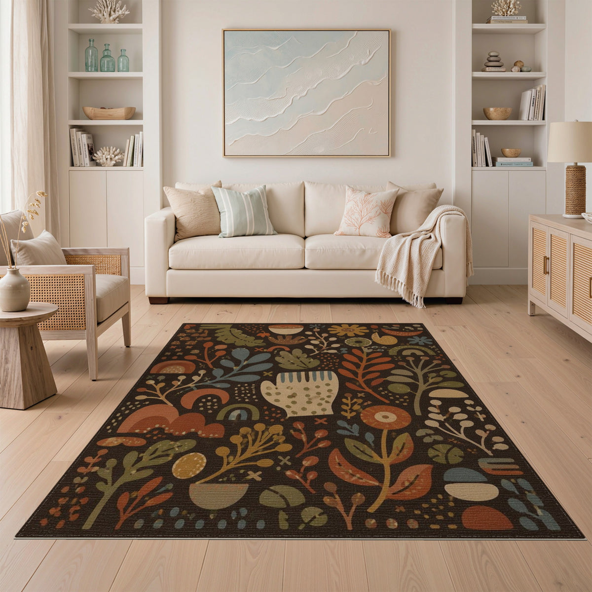 Boho Chic Multi-Color Floral Area Rug