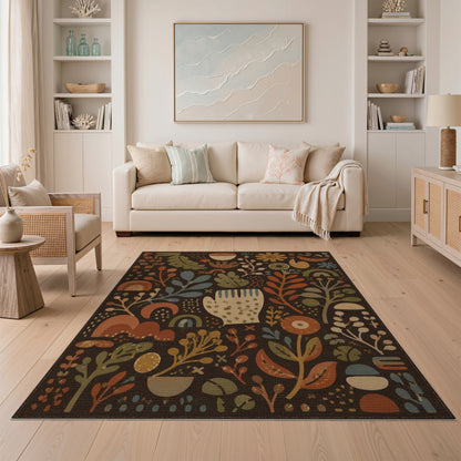 Boho Chic Multi-Color Floral Area Rug