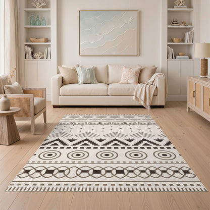 Brown Heritage Tribal Geometric Area Rug