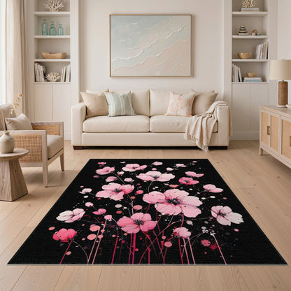 Pink Floral Vintage Washable No. 21 Area Rug