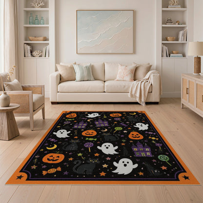 Halloween Ghosts and Pumpkins Kids Area Rug