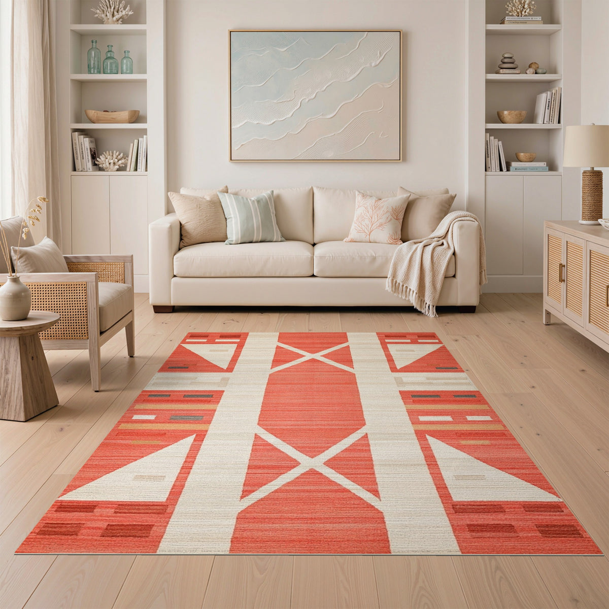 Red Geometric No. 2 Area Rug
