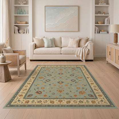 Blue Floral Vintage Area Rug