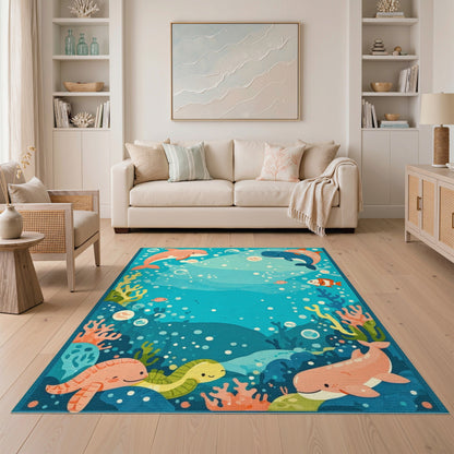 Ocean Friends Kids Cartoon Area Rug