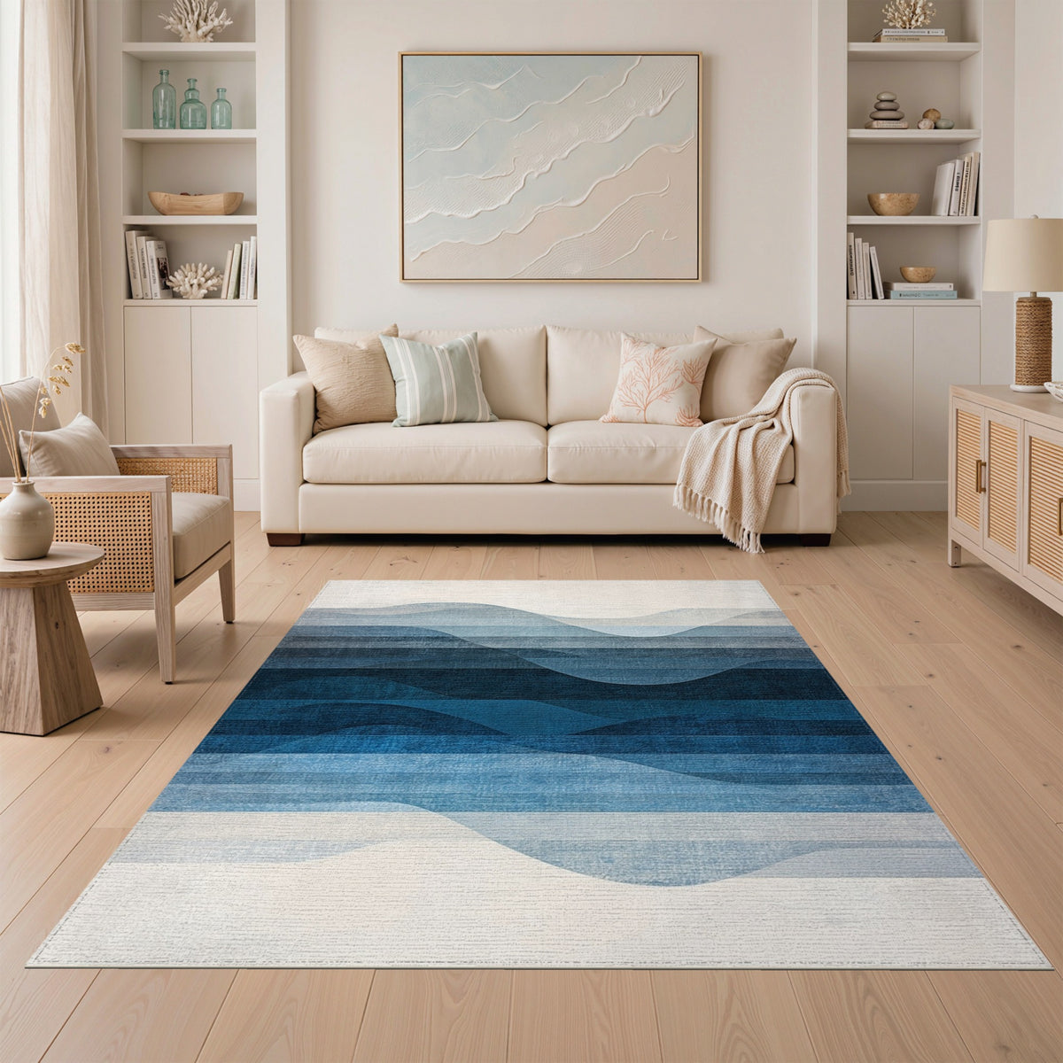 Blue Wave Abstract No. 13 Area Rug