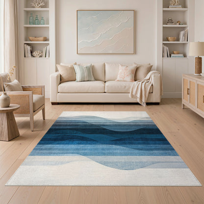 Blue Wave Abstract No. 13 Area Rug