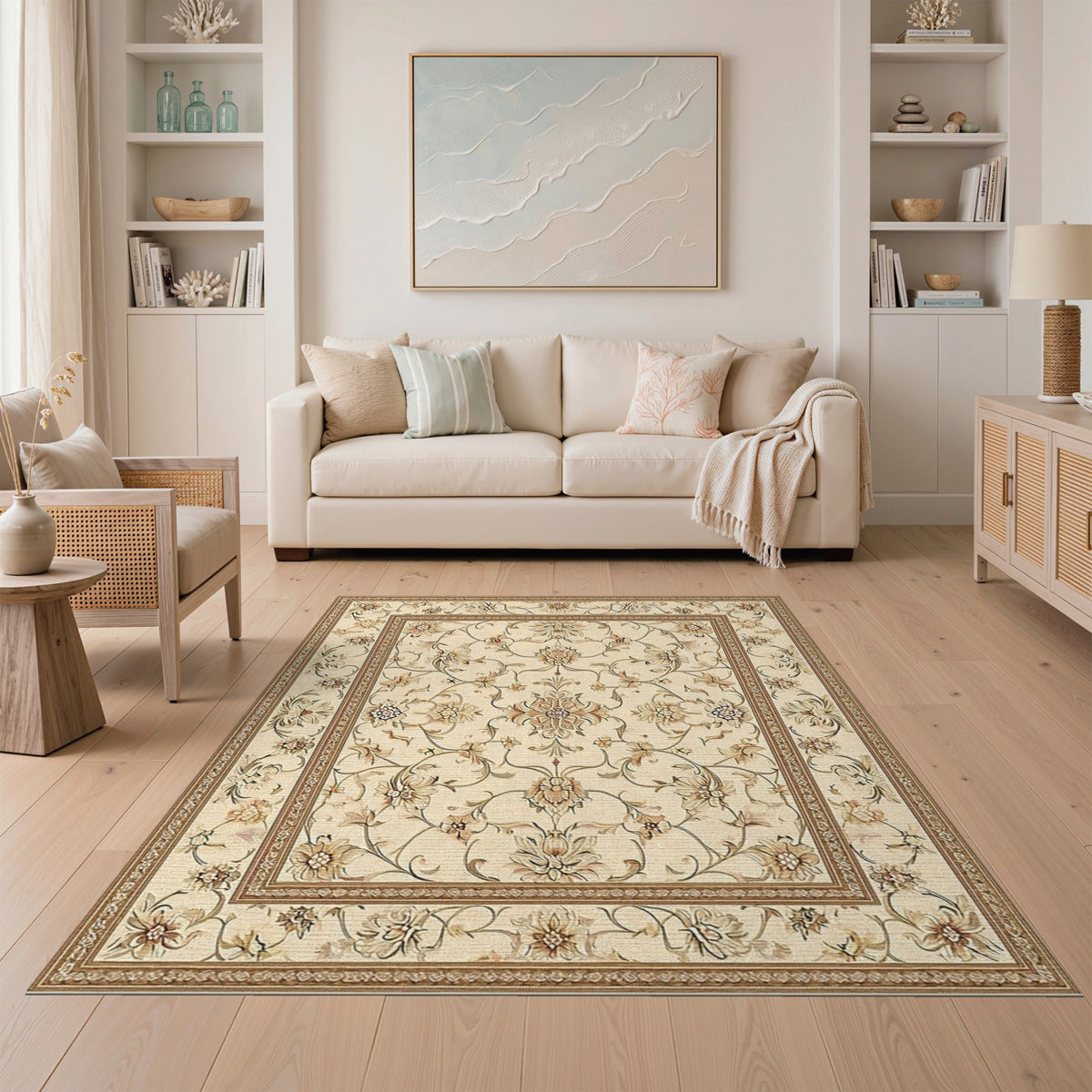 Beige Floral Vintage No. 72 Area Rug