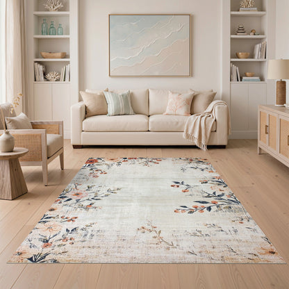 Vintage Floral Beige No. 18 Area Rug
