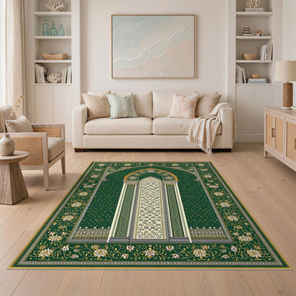 Traditional Persian Green Persian Arch Floral Area Rug