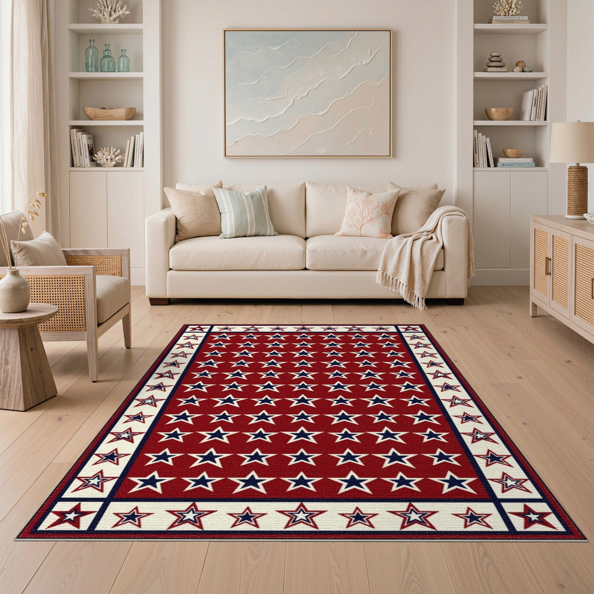 Red Star Area Rug