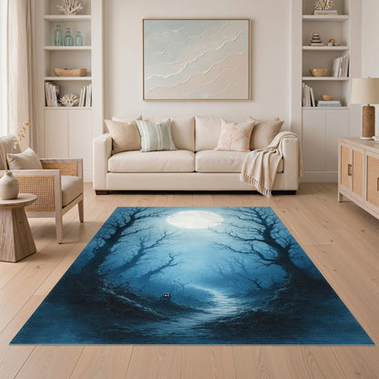 Moonlit Forest Path Area Rug
