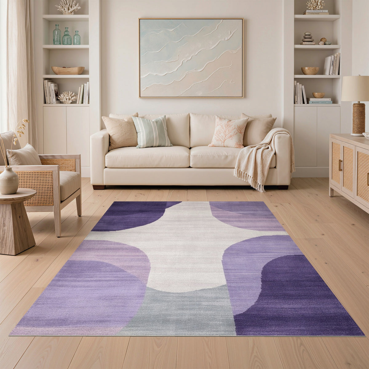 Abstract Area Purple Abstract Organic Area Rug