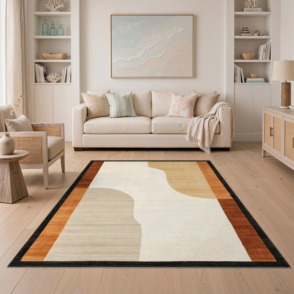 Abstract Area Brown and Tan Brown Tan Abstract Area Rug