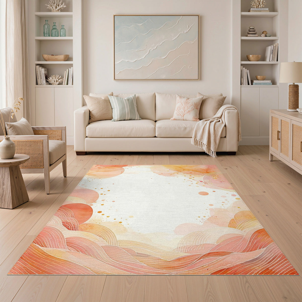 Orange Abstract Area Abstract Orange Wave Area Rug