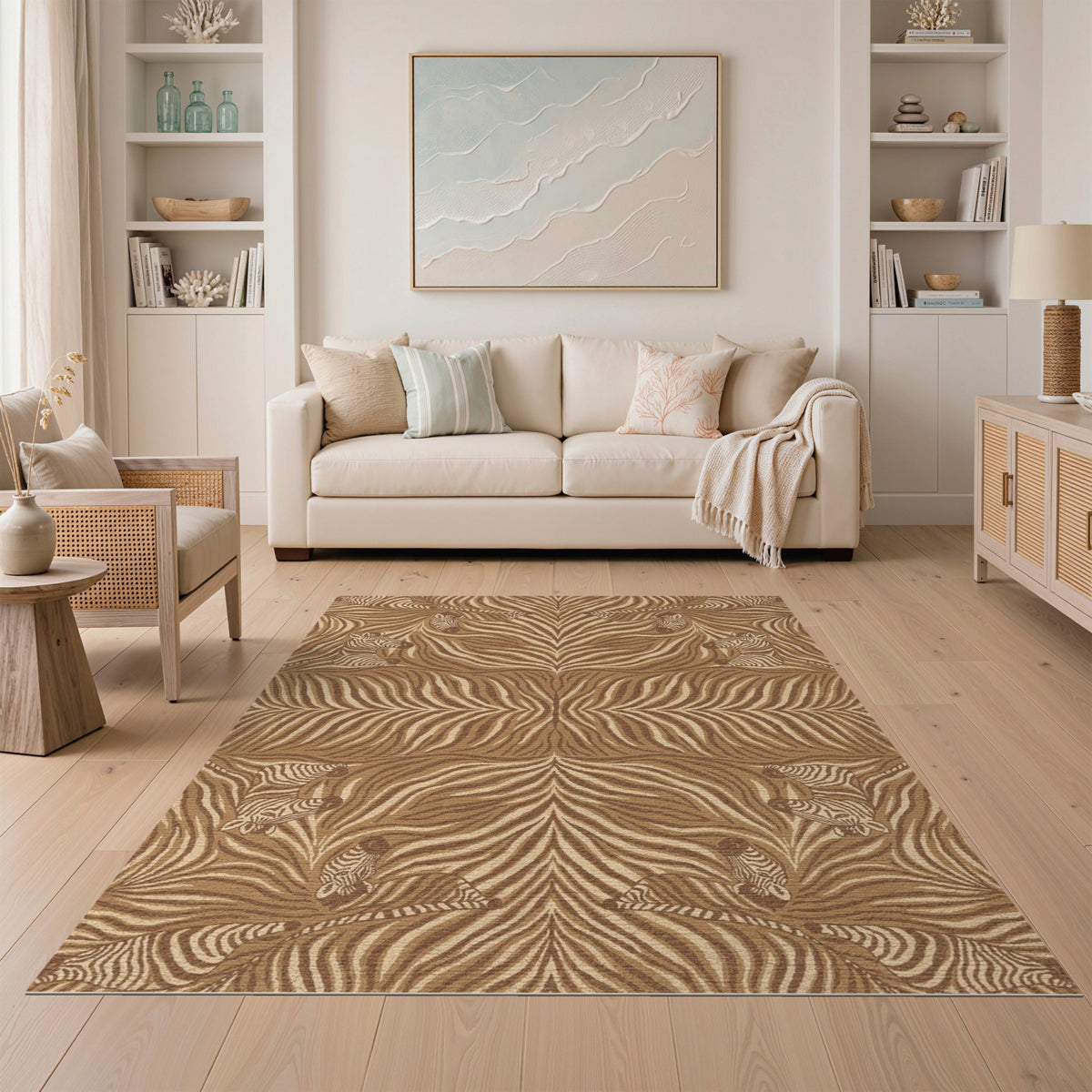 Heritage Tribal Brown Zebra Stripe Area Rug
