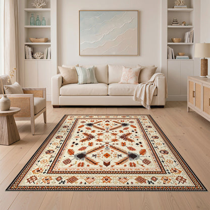 Orange Heritage Tribal Southwestern Area Rug