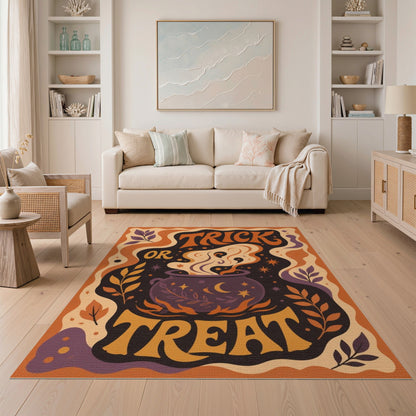 Trick or Treat Cauldron Halloween Area Rug