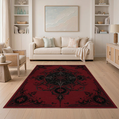 Ornate Red Ornate Persian Medallion Area Rug