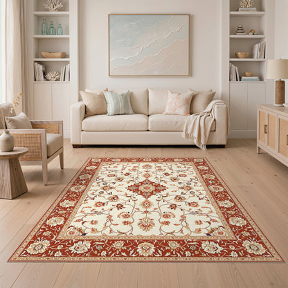 Floral Red Floral Traditional Persian Area Rug