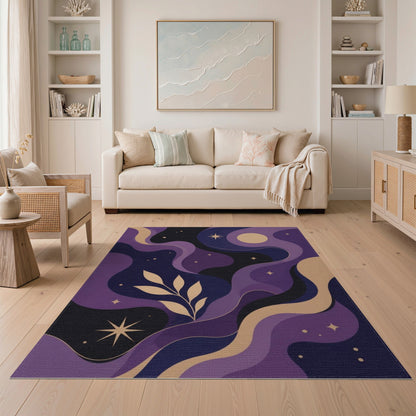 Purple Celestial Wave Area Rug