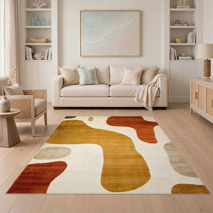 Abstract Area Organic Abstract Brown Area Rug