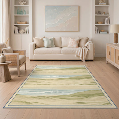 Coastal Dunes Beige Area Rug