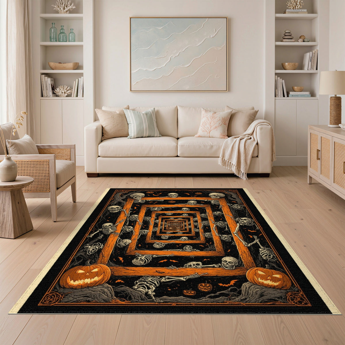 Skeleton Frame Tunnel Halloween Area Rug