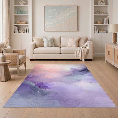 Purple Abstract Cloud Area Rug