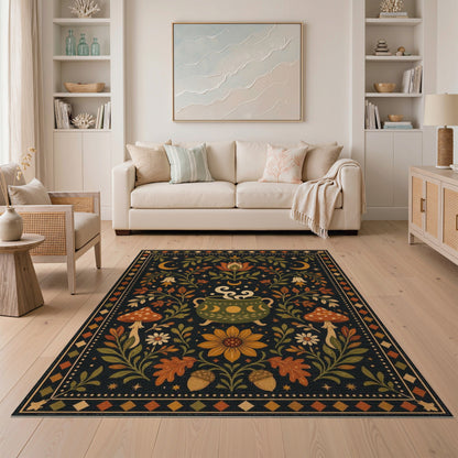 Mystic Mushroom Cauldron Area Rug