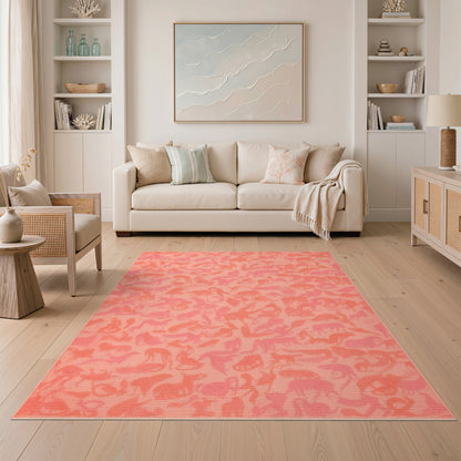 Orange Animal Silhouette Kids Area Rug