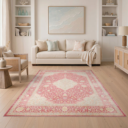 Pink Floral Medallion Vintage No. 2 Rug