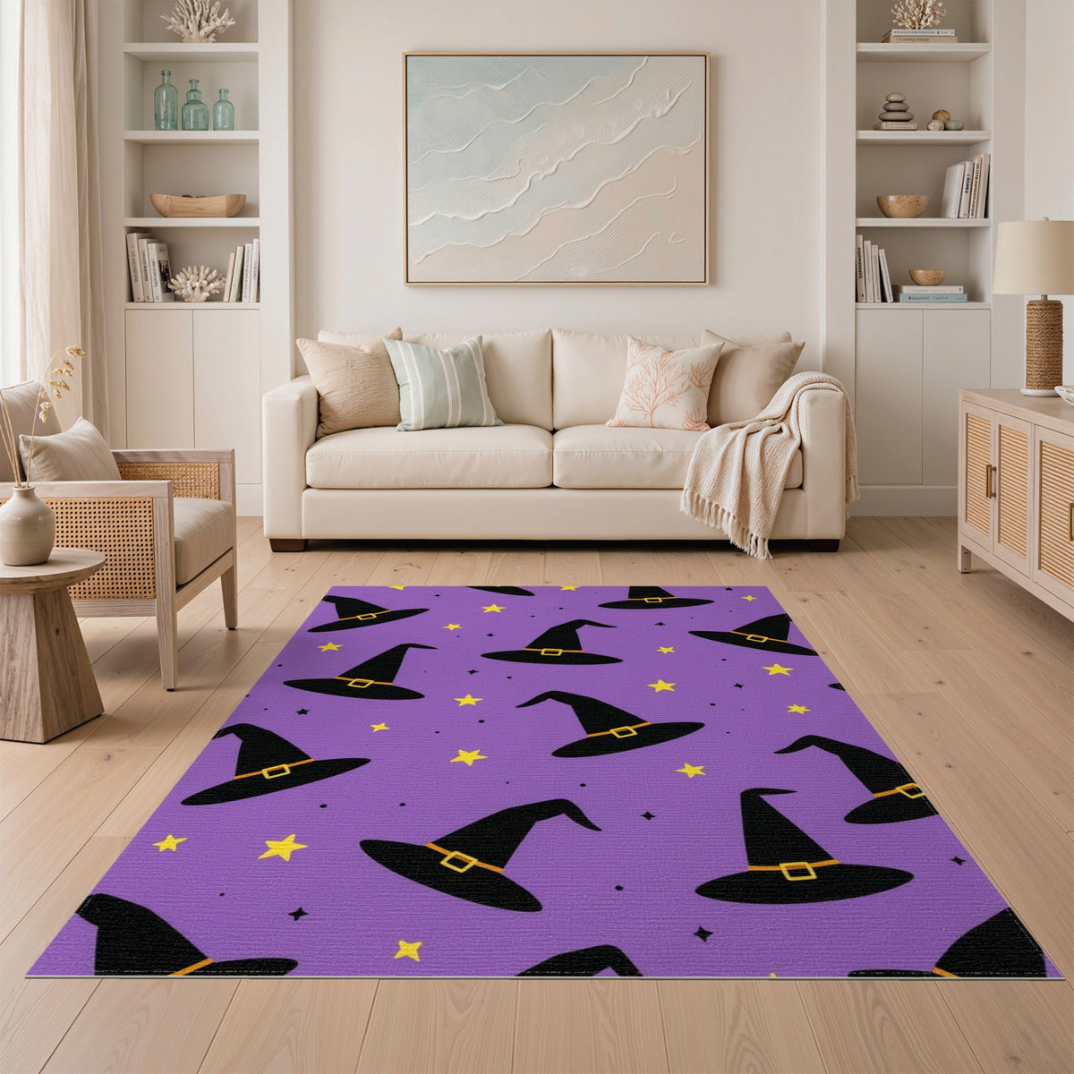 Purple Witch Hats Washable Area Rug
