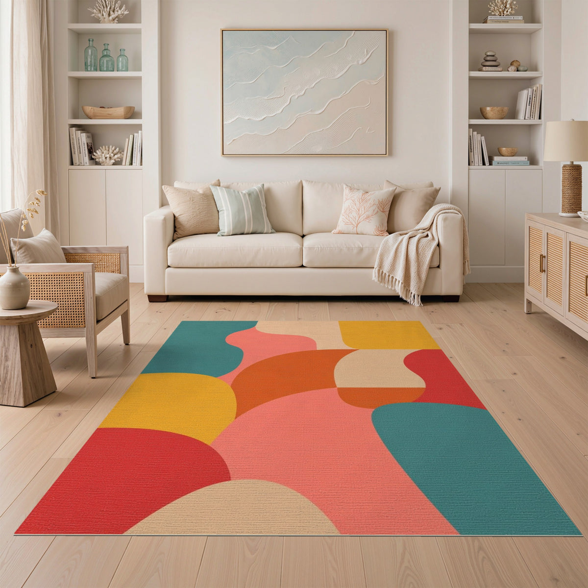 Vibrant Multi-color and Patterns Vibrant Abstract Multi-Color Area Rug