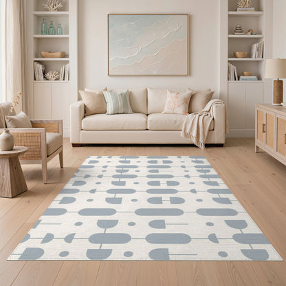 Grey Geometric Modern Area Rug