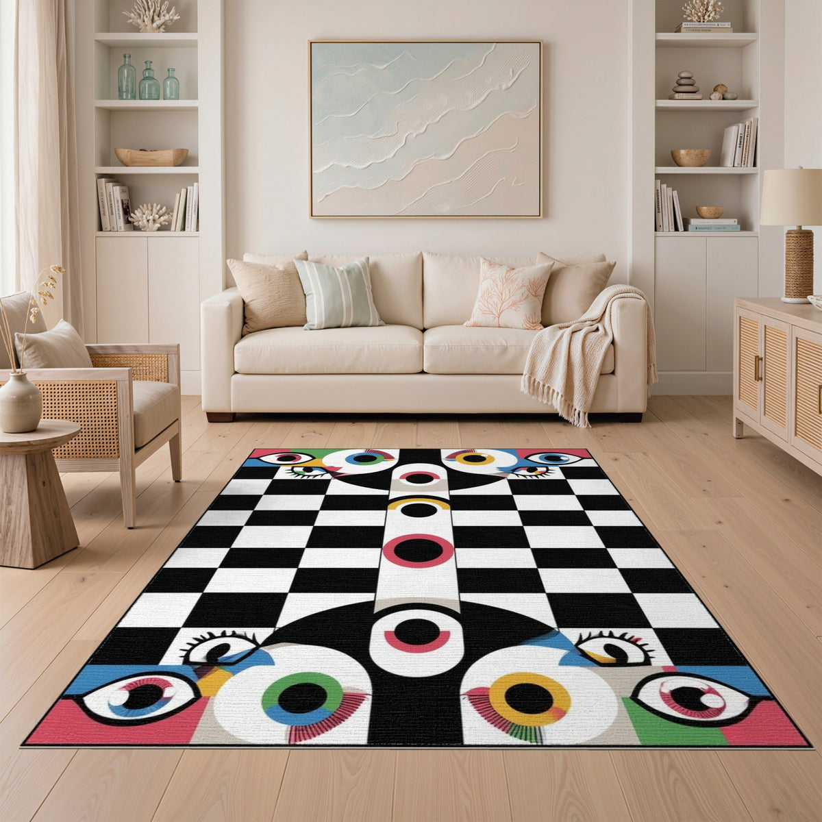 Vibrant Eye Geometric Area Rug
