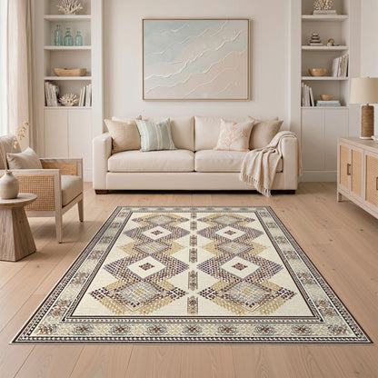 Brown Tan Traditional Persian Brown and Tan Area Rug