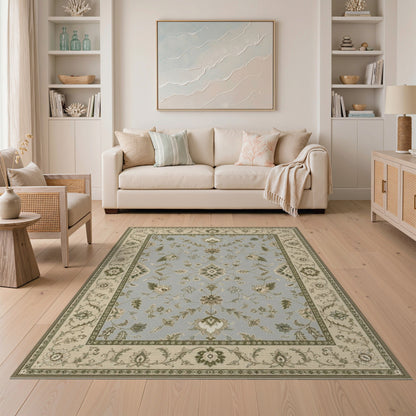 Blue Floral Vintage Area Rug