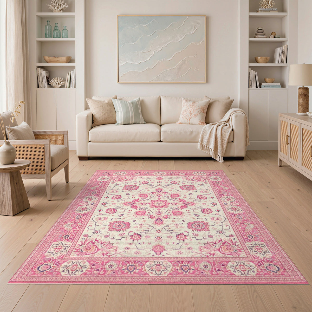 Pink Floral Vintage No. 140 Area Rug
