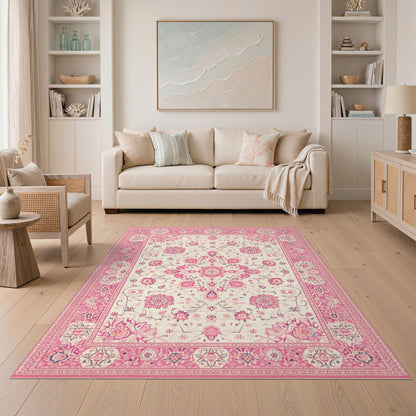 Pink Floral Vintage No. 140 Area Rug