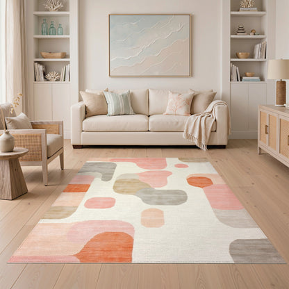 Pink Organic Abstract Area Rug