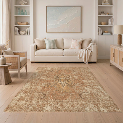 Distressed Vintage Distressed Vintage Tiger Area Rug