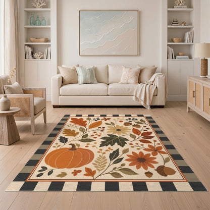 Autumn Harvest Floral Washable Area Rug