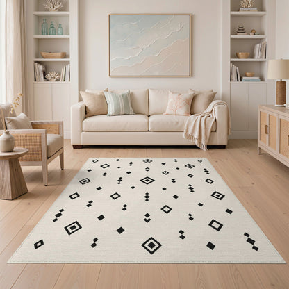 Geometric Modern Black Diamond Geometric Area Rug