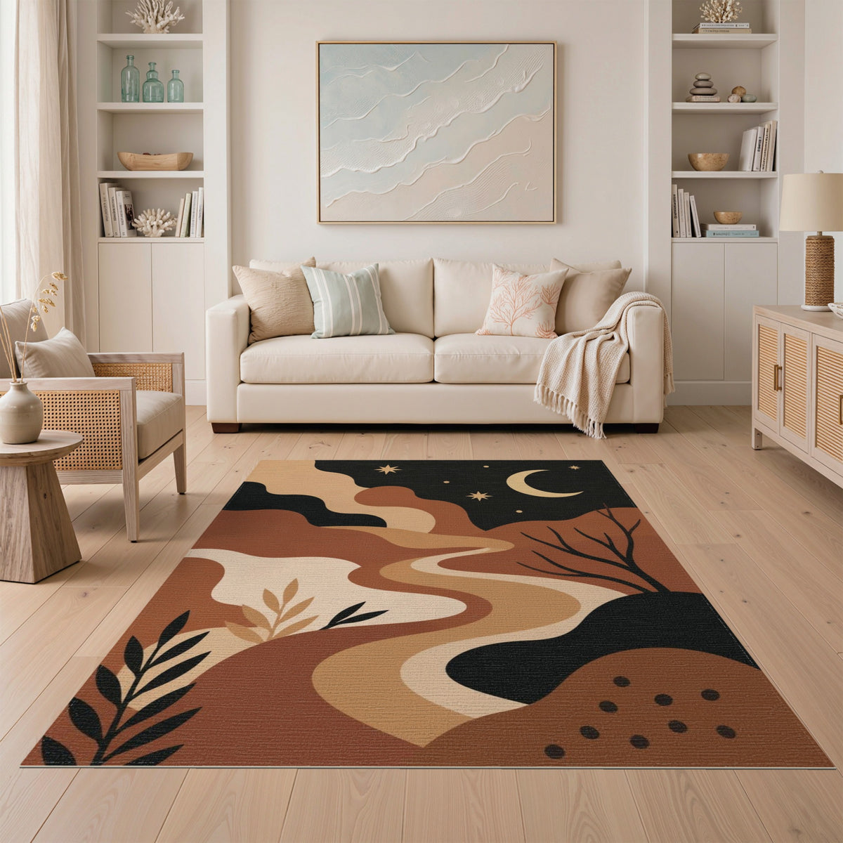 Abstract Moonlit Path Area Rug