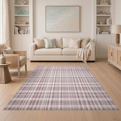 Plaid Purple Plaid Geometric Area Rug