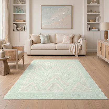 Mint Green Chevron Area Rug